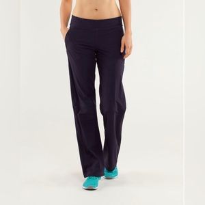 Lululemon Run Dog Runner Pants Size 4 Pockets Water Resistant Black Swan